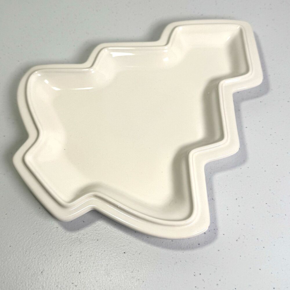 Pfaltzgraff Heritage All White Tree Plate Holiday Ceramic Christmas Serving Dish - Picture 2 of 7